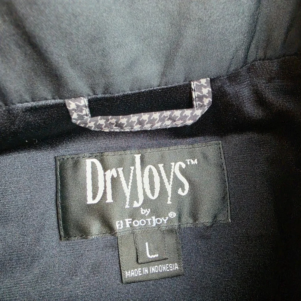 FootJoy DryJoys Mens Golf Vest Houndstooth Quarter Zip Black Gray Large